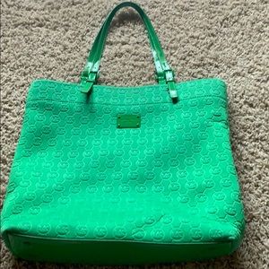 Green Michael Kors tote bag purse